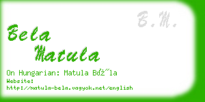 bela matula business card